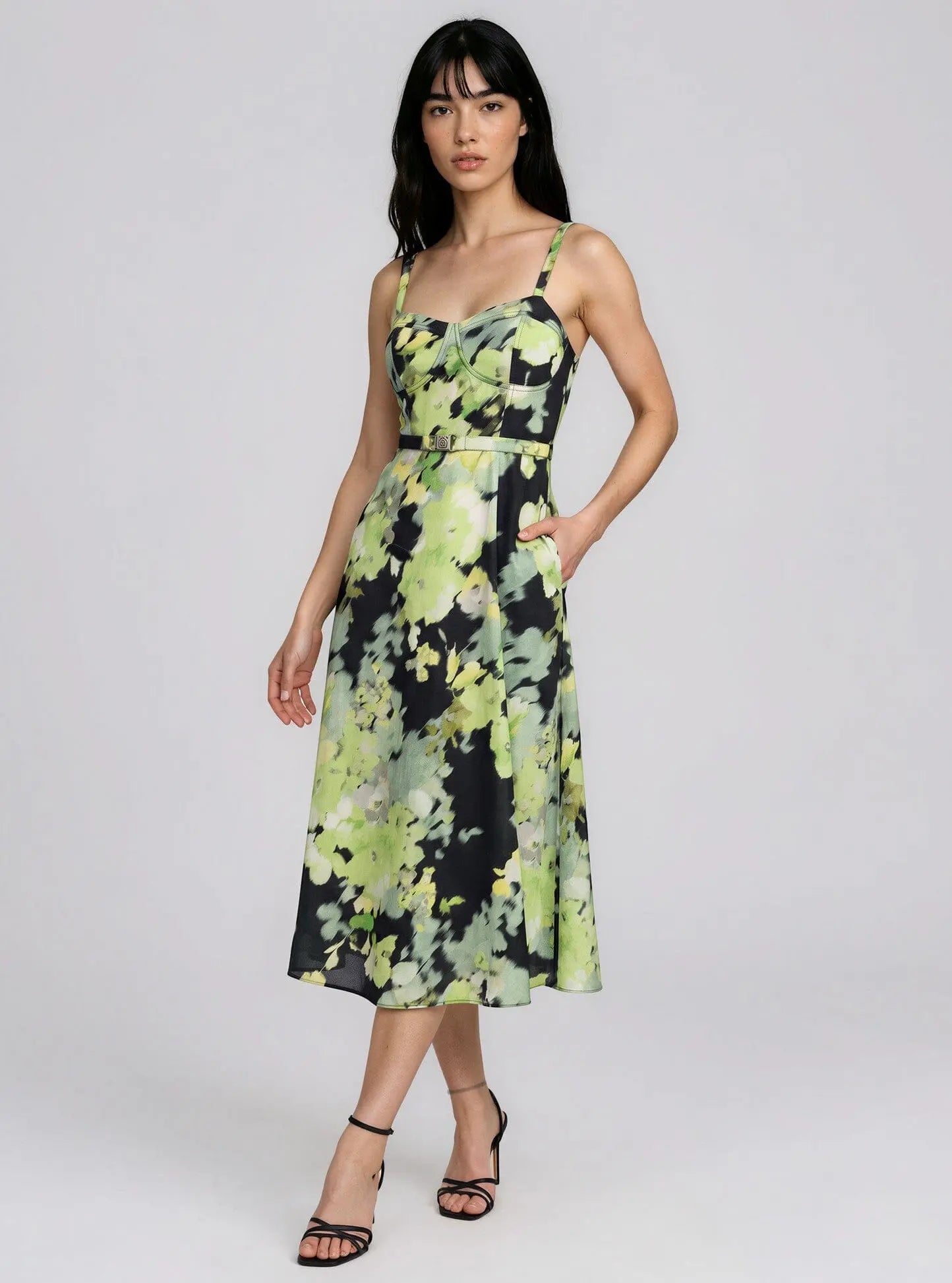 Cotton Corset Belted Midi Dress - Layalita