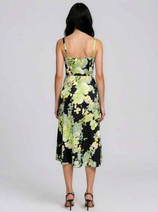 Cotton Corset Belted Midi Dress - Layalita