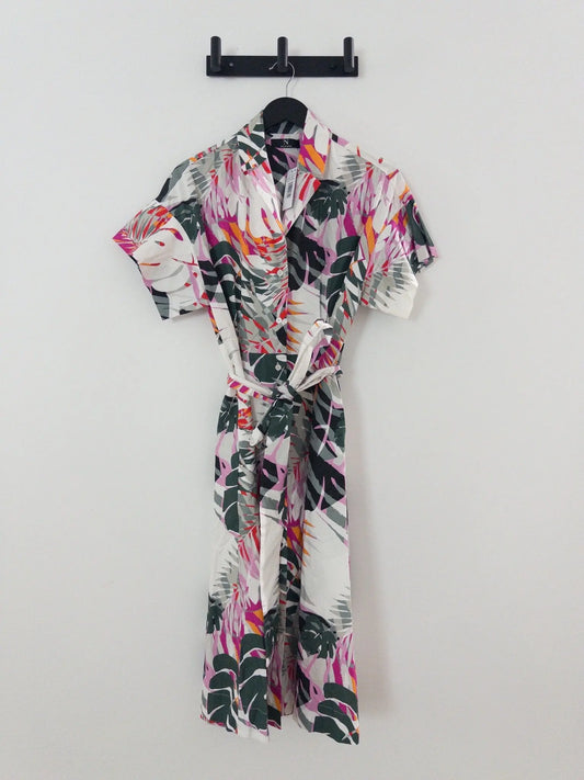 Cotton Short-Sleeve Shirtdress - Layalita