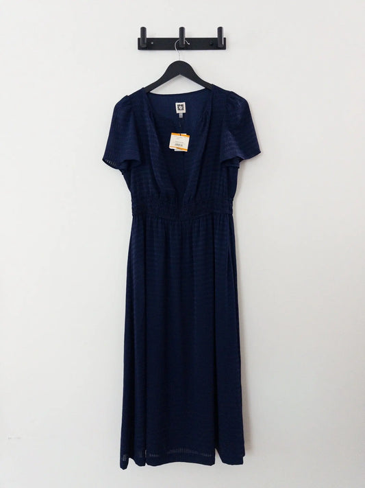 Elastic-Waist Short-Sleeve Midi Dress - Layalita