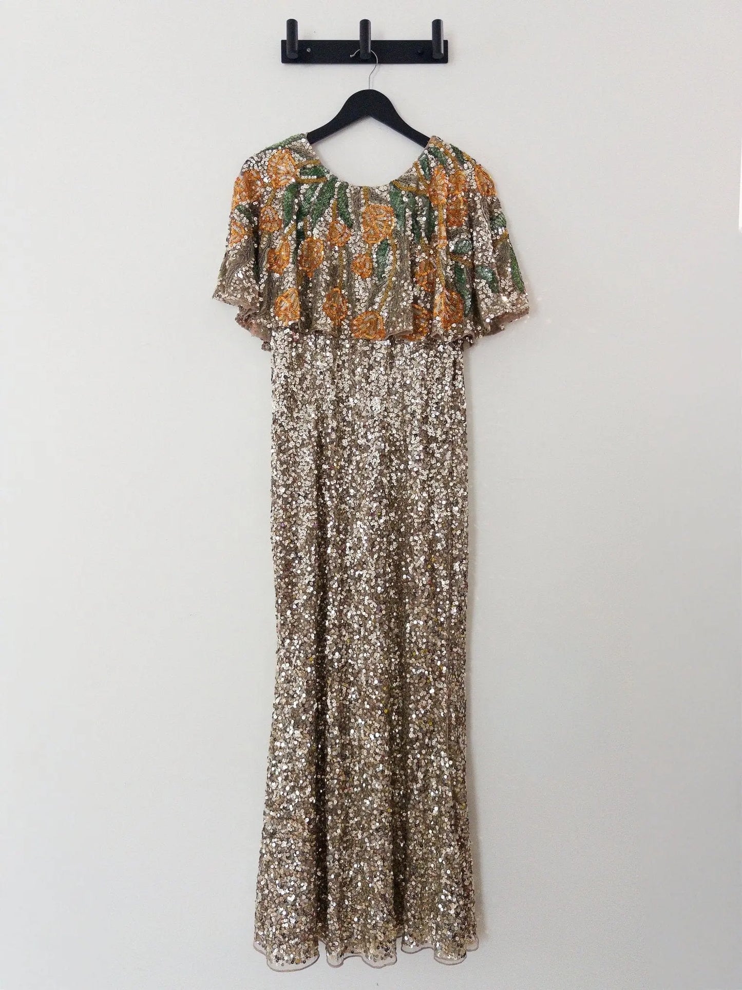 Embellished Floral Beaded And Sequin Cape Gown Mac Duggal 