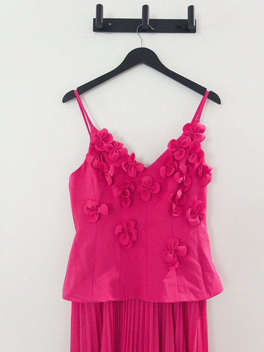 Embellished Pleated-Skirt Sleeveless Gown - Layalita