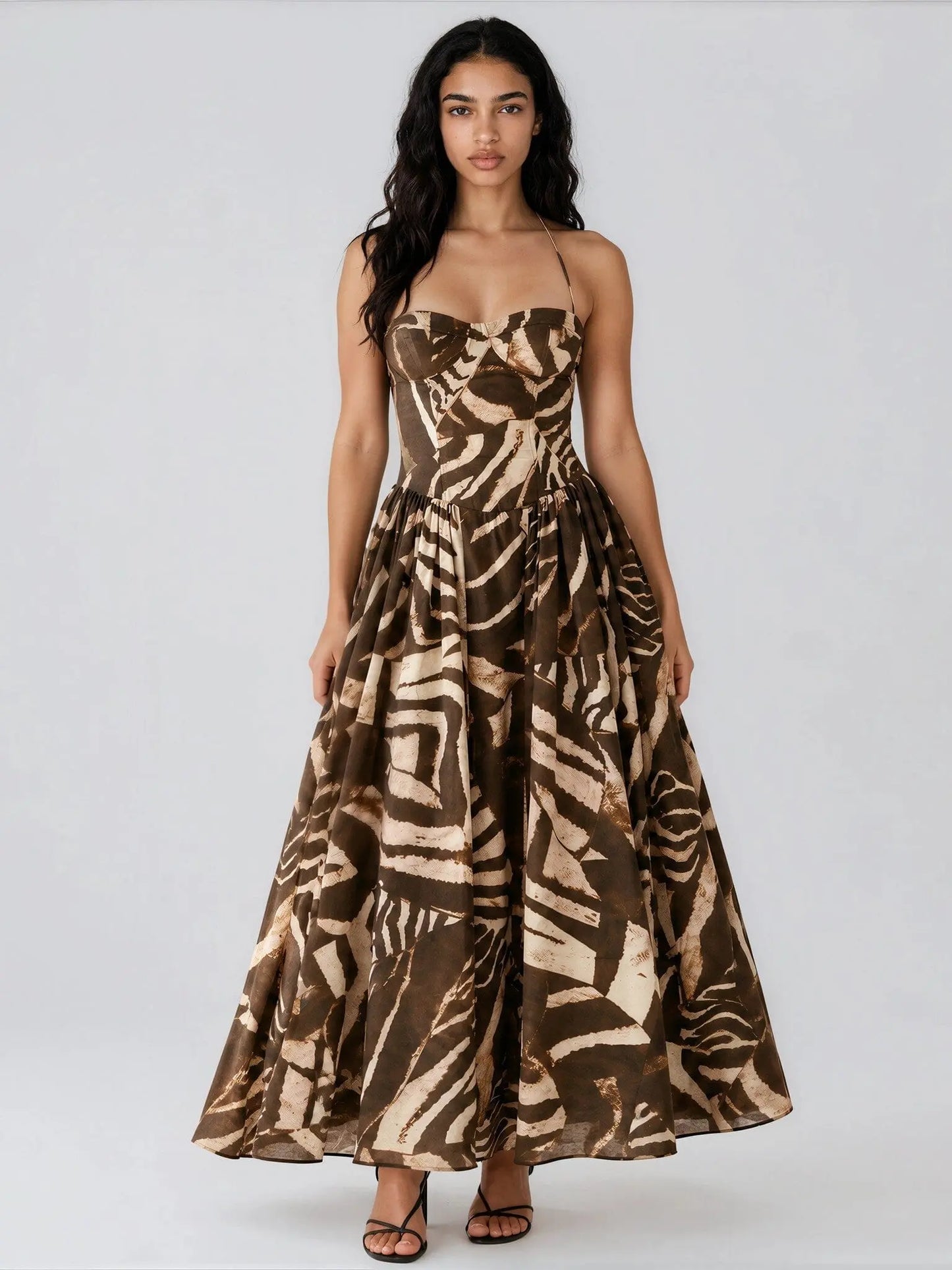 Estie Printed Sweetheart Maxi Dress Bardot 