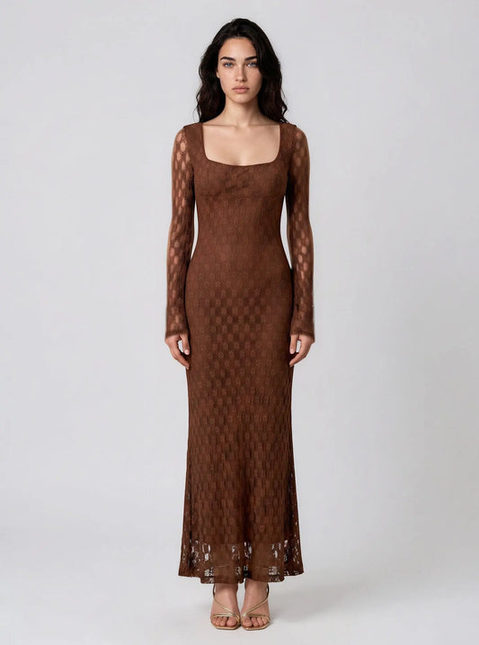 Evannia Bell-Sleeve Lace Dress - Layalita