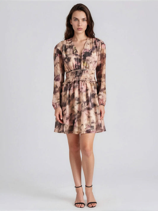 Fiora Printed Smocked - Waist Dress - Layalita