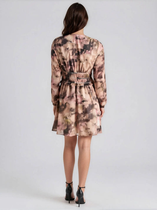 Fiora Printed Smocked - Waist Dress - Layalita