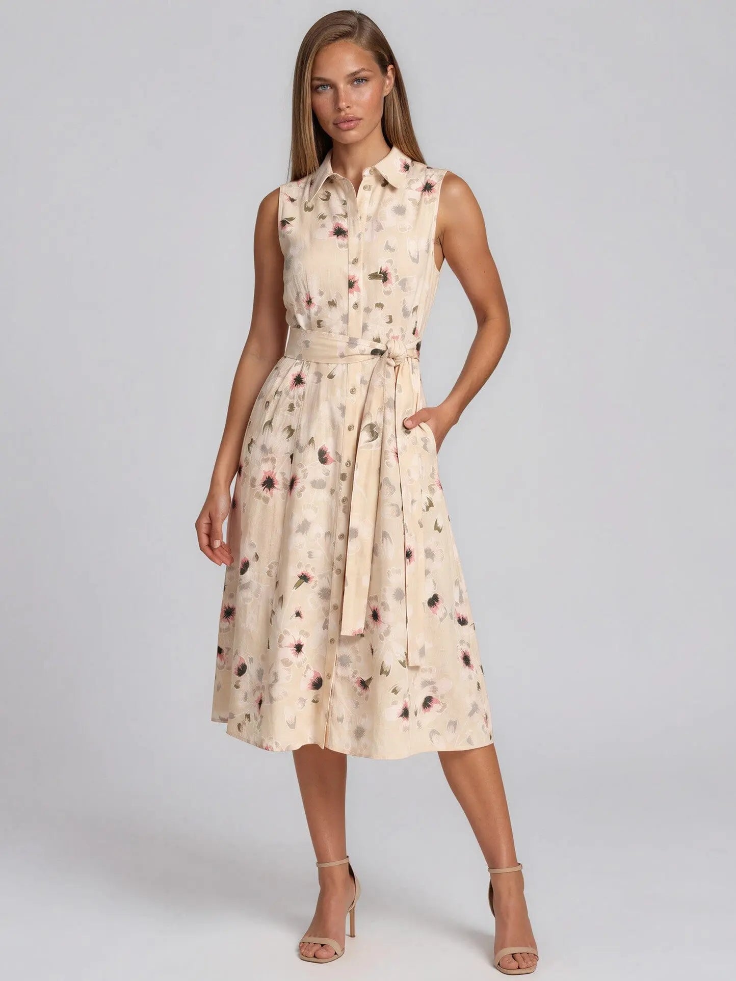 Floral Button-Down Shirt Dress - Layalita