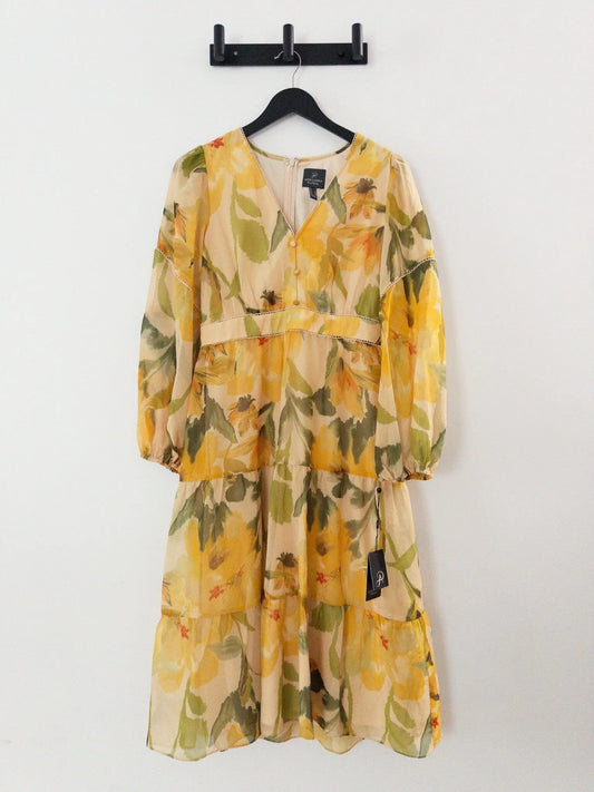 Floral Organza Midi Dress Adrianna Papell 