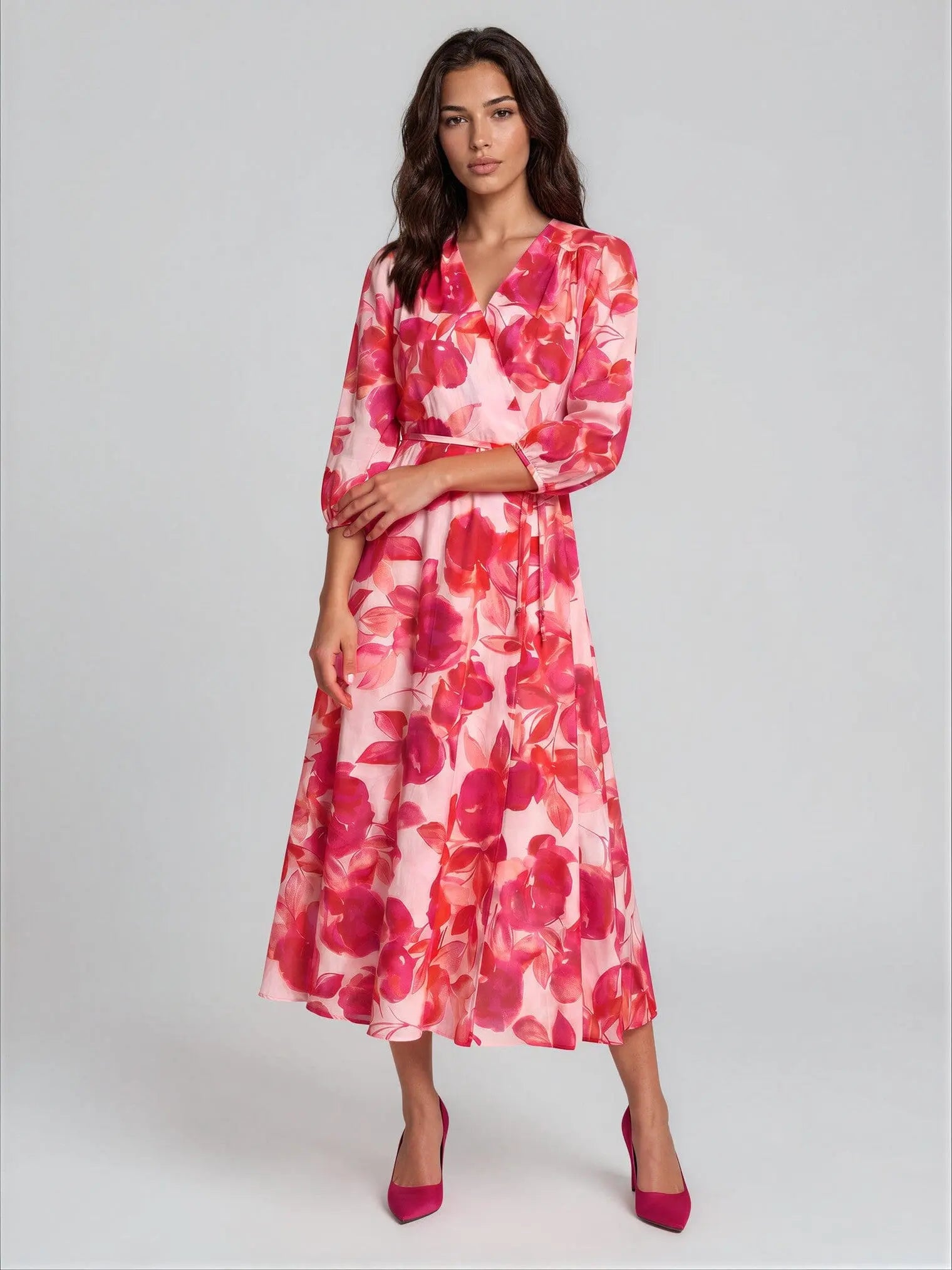 Floral-Print Cotton Midi Dresses - Layalita
