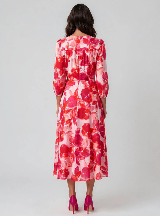 Floral-Print Cotton Midi Dresses - Layalita