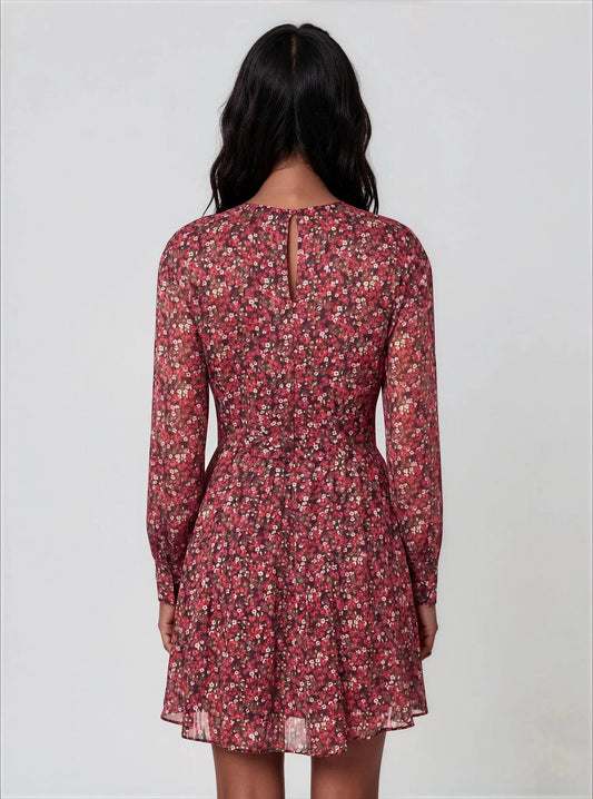 Floral-Print Fit & Flare Mini Dress - Layalita