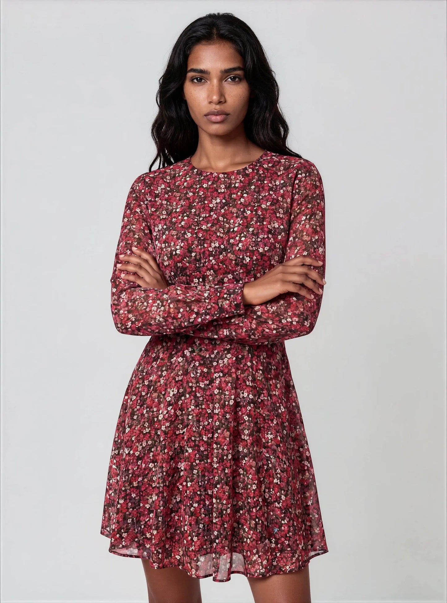 Floral-Print Fit & Flare Mini Dress - Layalita