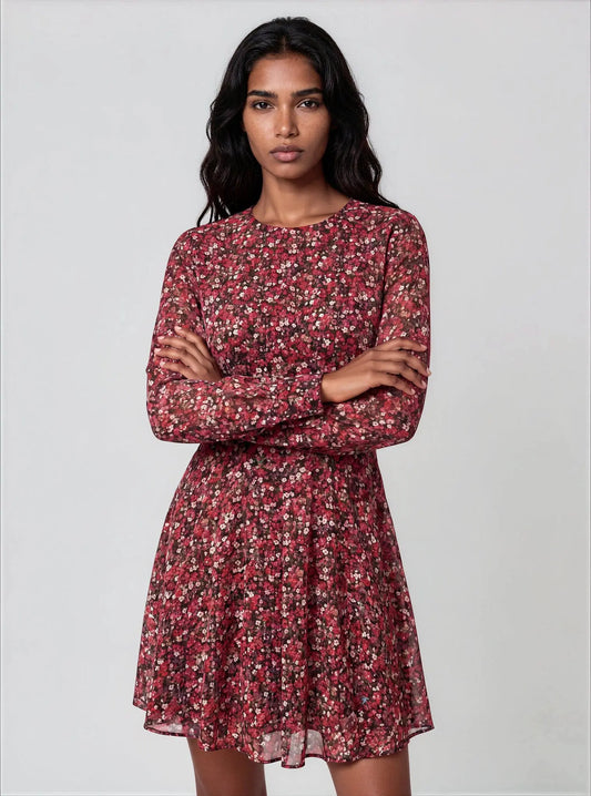 Floral-Print Fit & Flare Mini Dress - Layalita