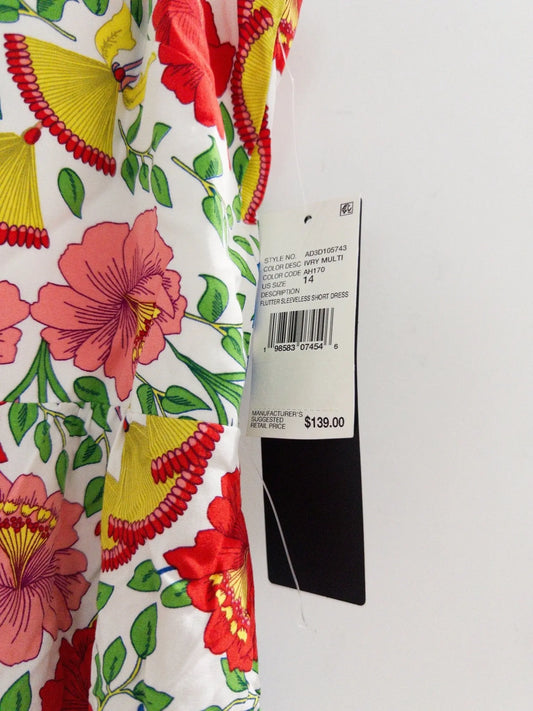 Floral-Print Flutter-Sleeve Mini Dress - Layalita