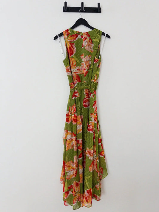 Floral - Print High - Low Faux - Wrap Dress - Layalita