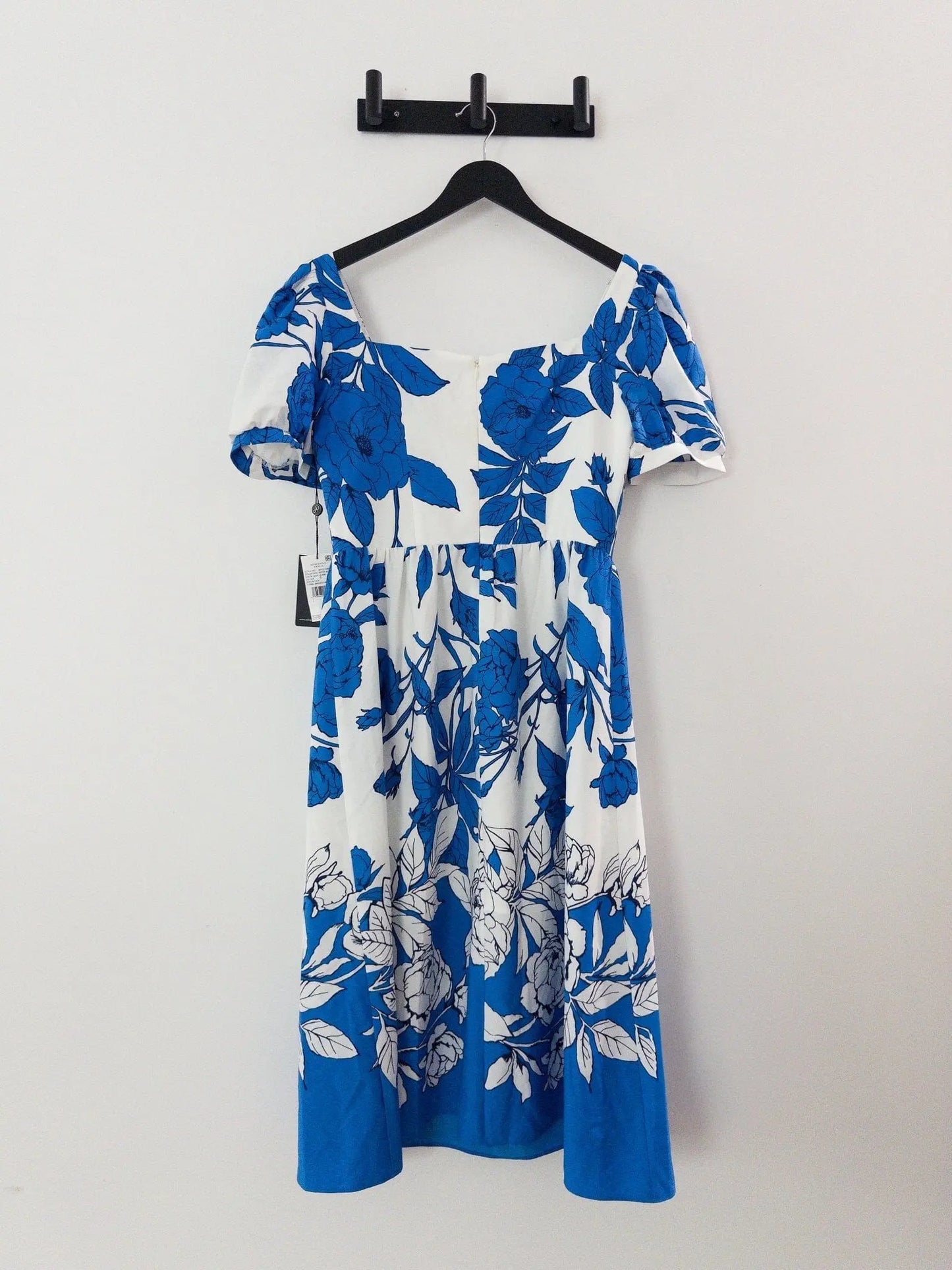 Floral-Print Square-Neck A-Line Dress Adrianna Papell 