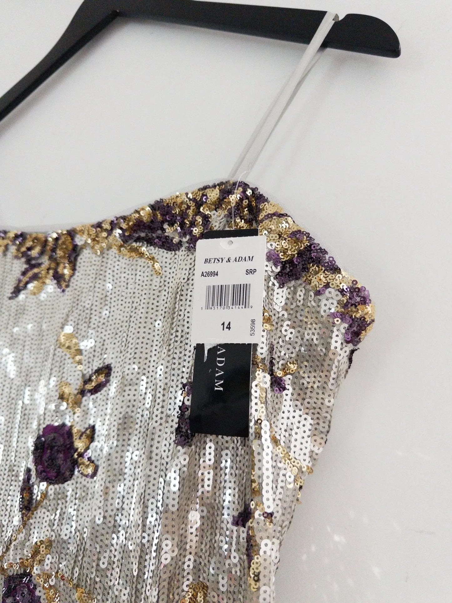 Floral Sequined Strapless Gown - Layalita
