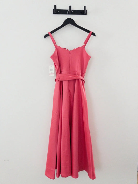 Floral-Trim Bow-Waist Midi Dress Taylor 