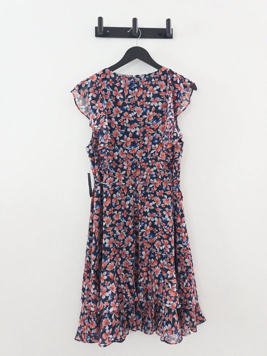 Flutter-Sleeve Faux-Wrap Dress - Layalita