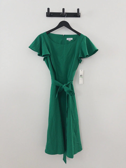 Flutter-Sleeve Tie-Waist Dress - Layalita
