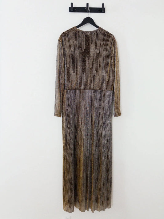 Foil Knot-Front Long-Sleeve Dress Anne Klein 