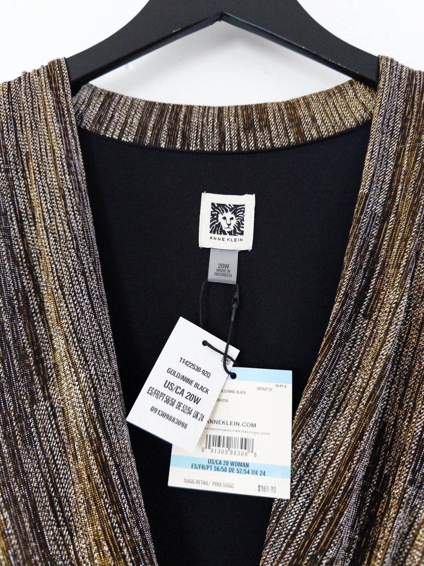 Foil Knot-Front Long-Sleeve Dress Anne Klein 