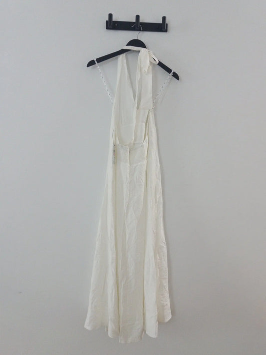 Halter V-Neck Tie-Back Midi Dress DKNY 