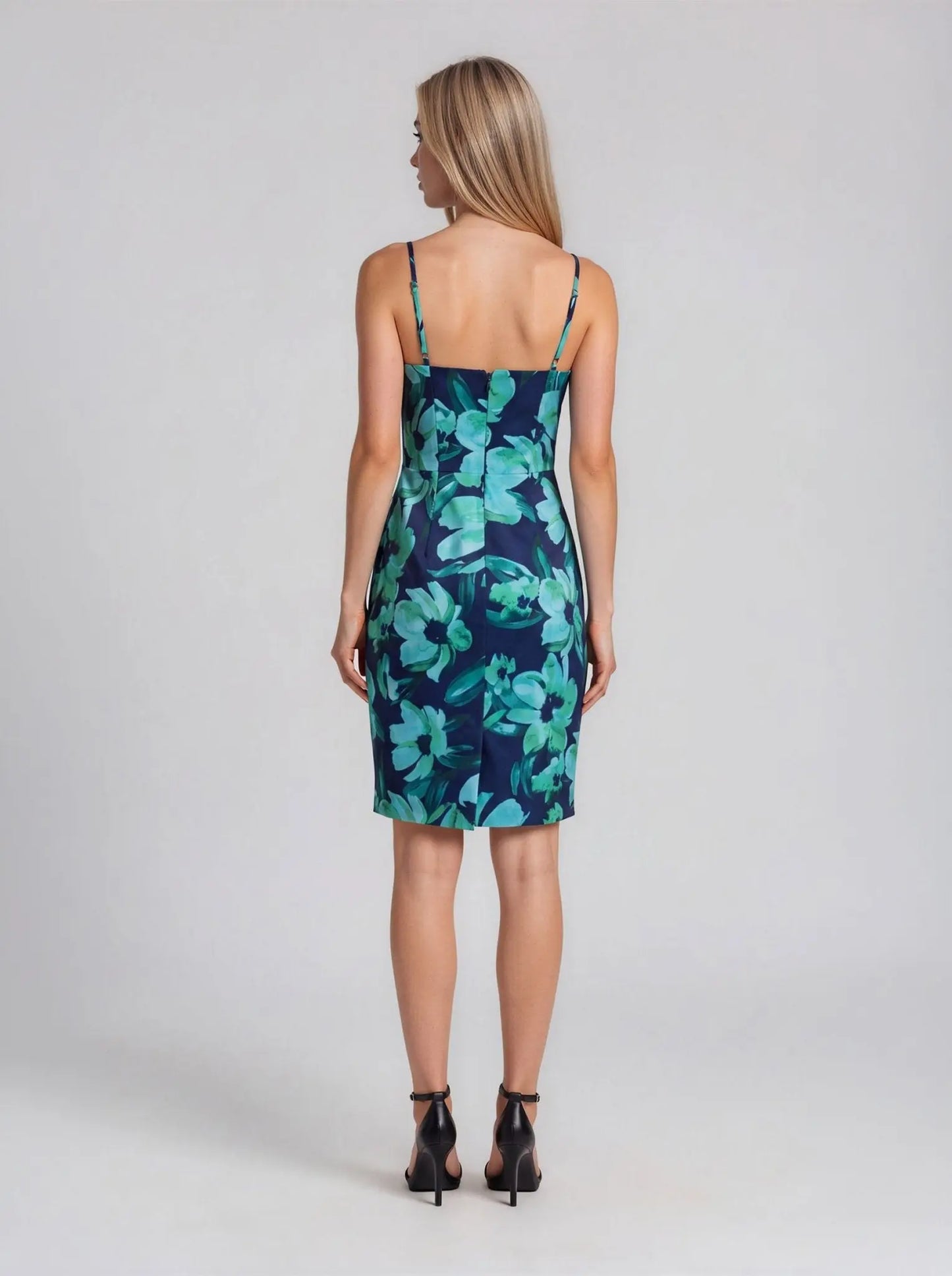 Jacquard Floral Sleeveless Dress - Layalita