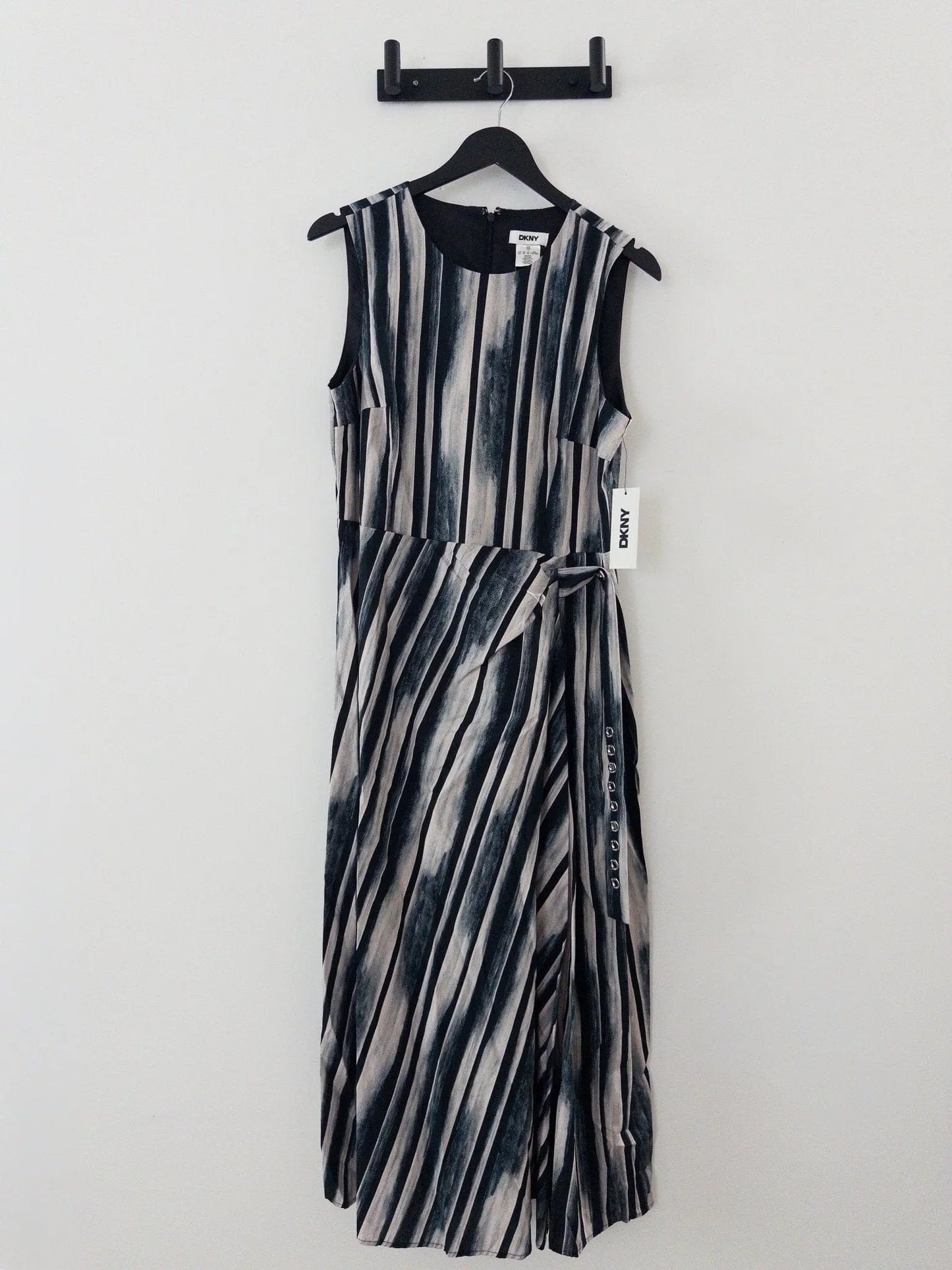 Jewel-Neck Faux-Wrap Sleeveless Dress DKNY 