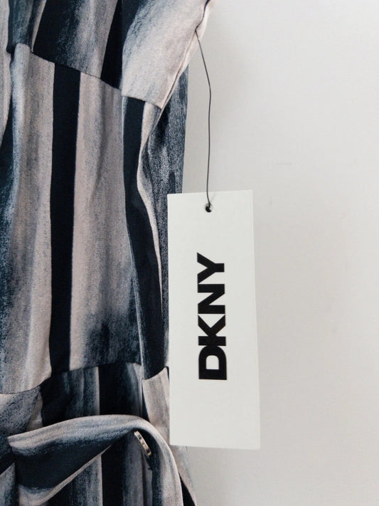 Jewel-Neck Faux-Wrap Sleeveless Dress DKNY 