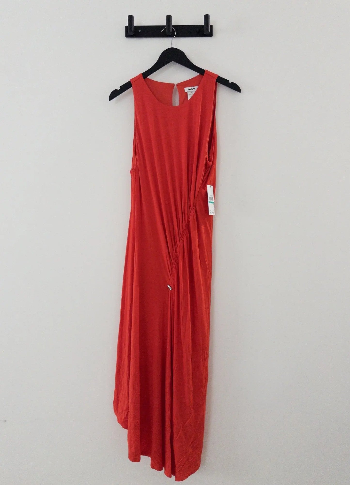 Jewel Neck Ruched - Front Sleeveless Dress - Layalita