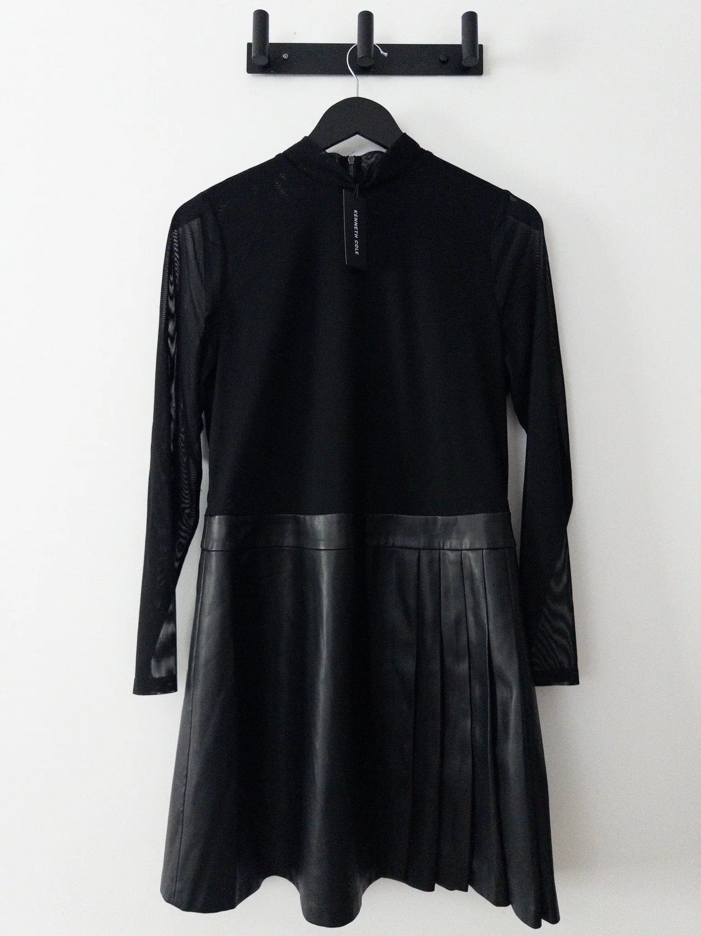 Jodie Mock Neck Mixed Media Dress Kenneth Cole 