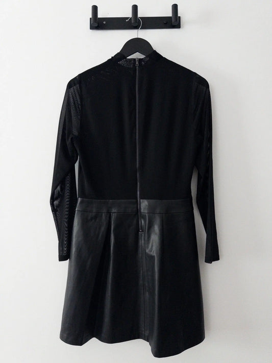 Jodie Mock Neck Mixed Media Dress Kenneth Cole 