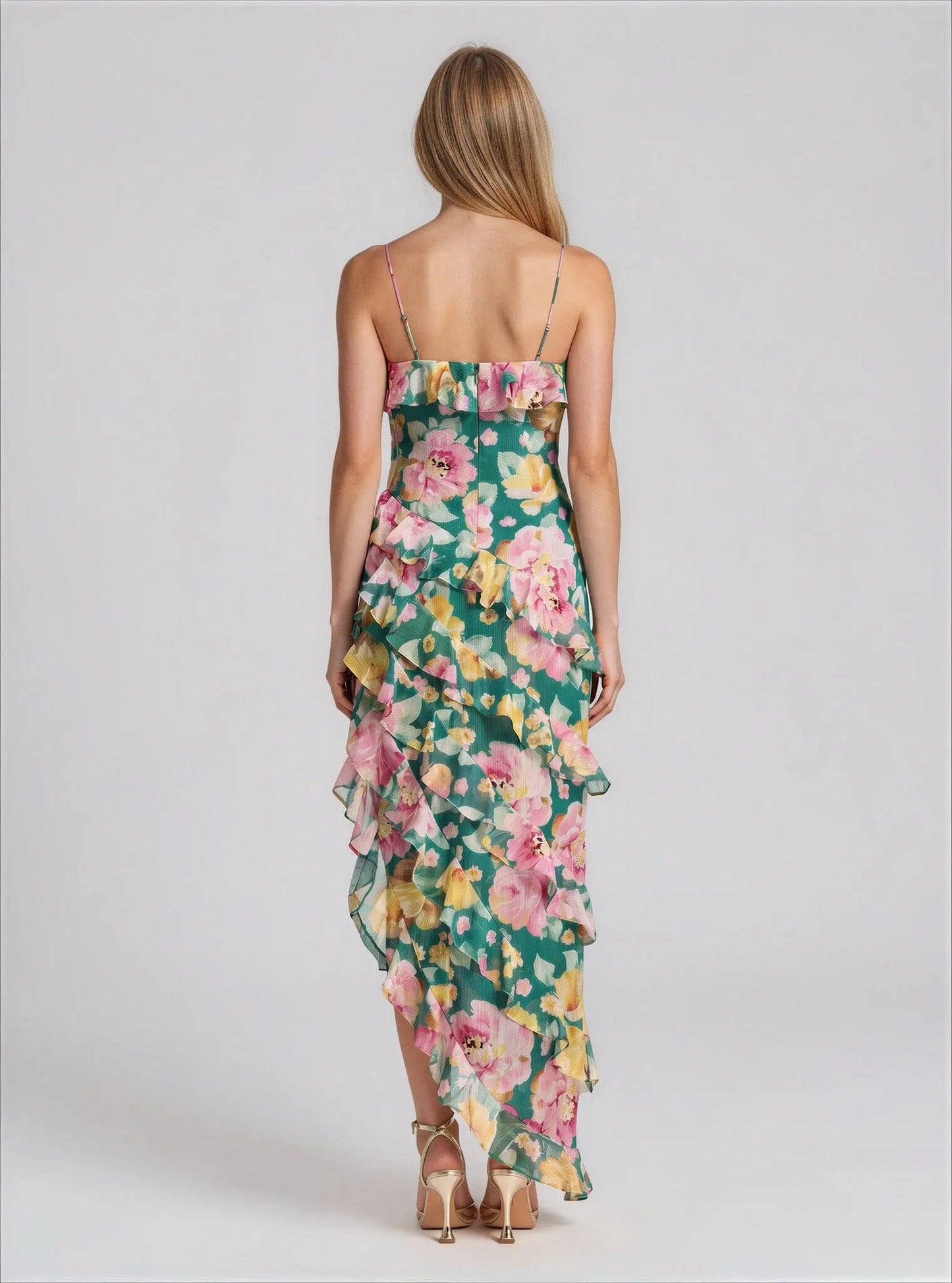 Josefina Printed Ruffle-Trim Dress Dress the Population 