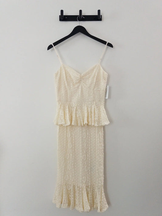 Lula Ruffle-Waist Sleeveless Lace Dress - Layalita