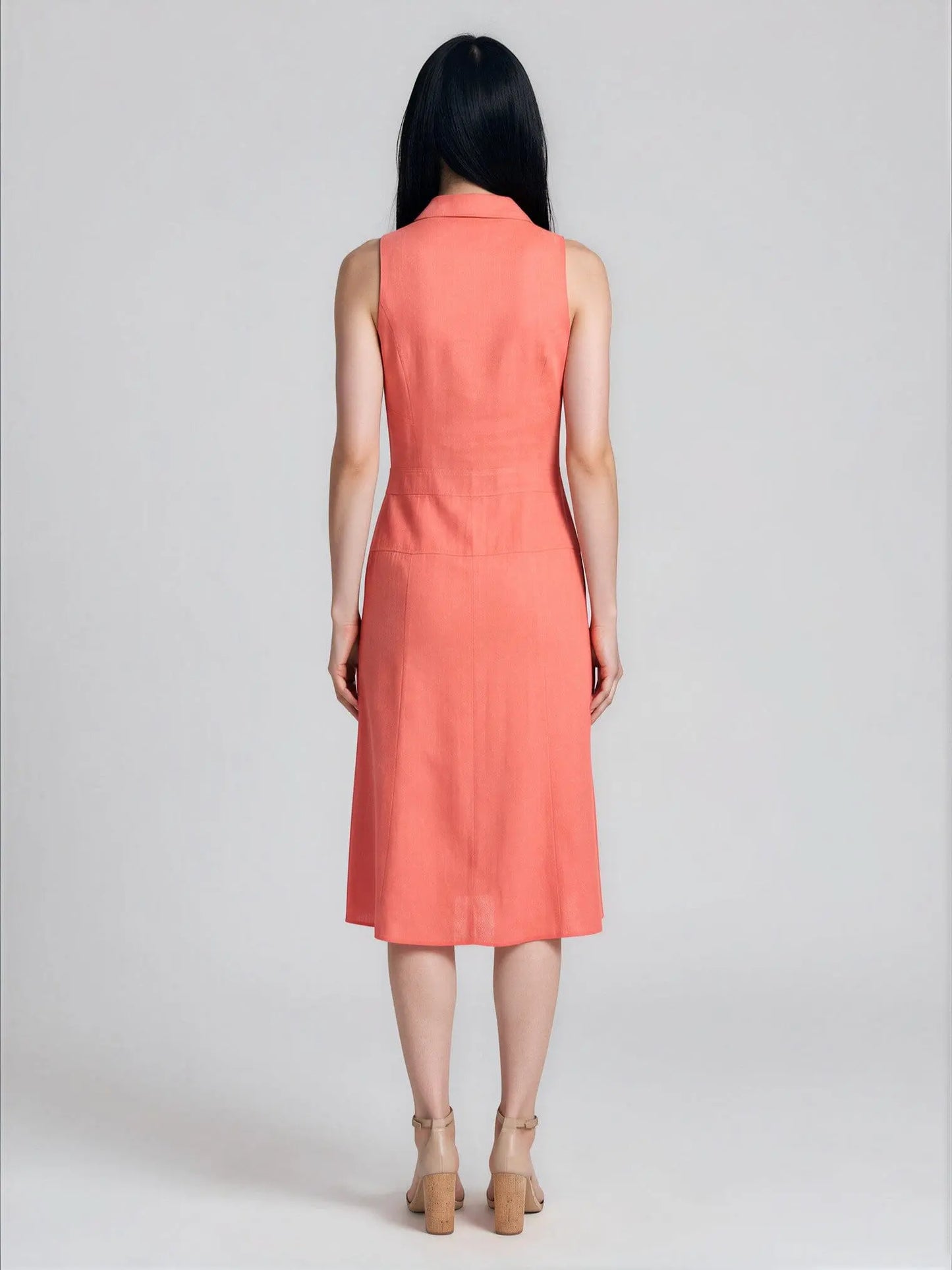 Maggy London Women's Collared Sleeveless Button-Front Dress - Layalita