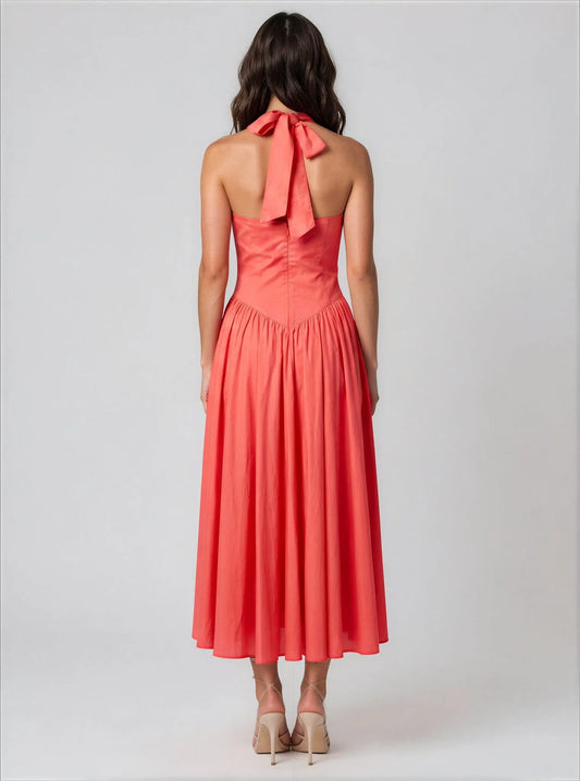 Marabella Slit Halter Maxi Dress Bardot 