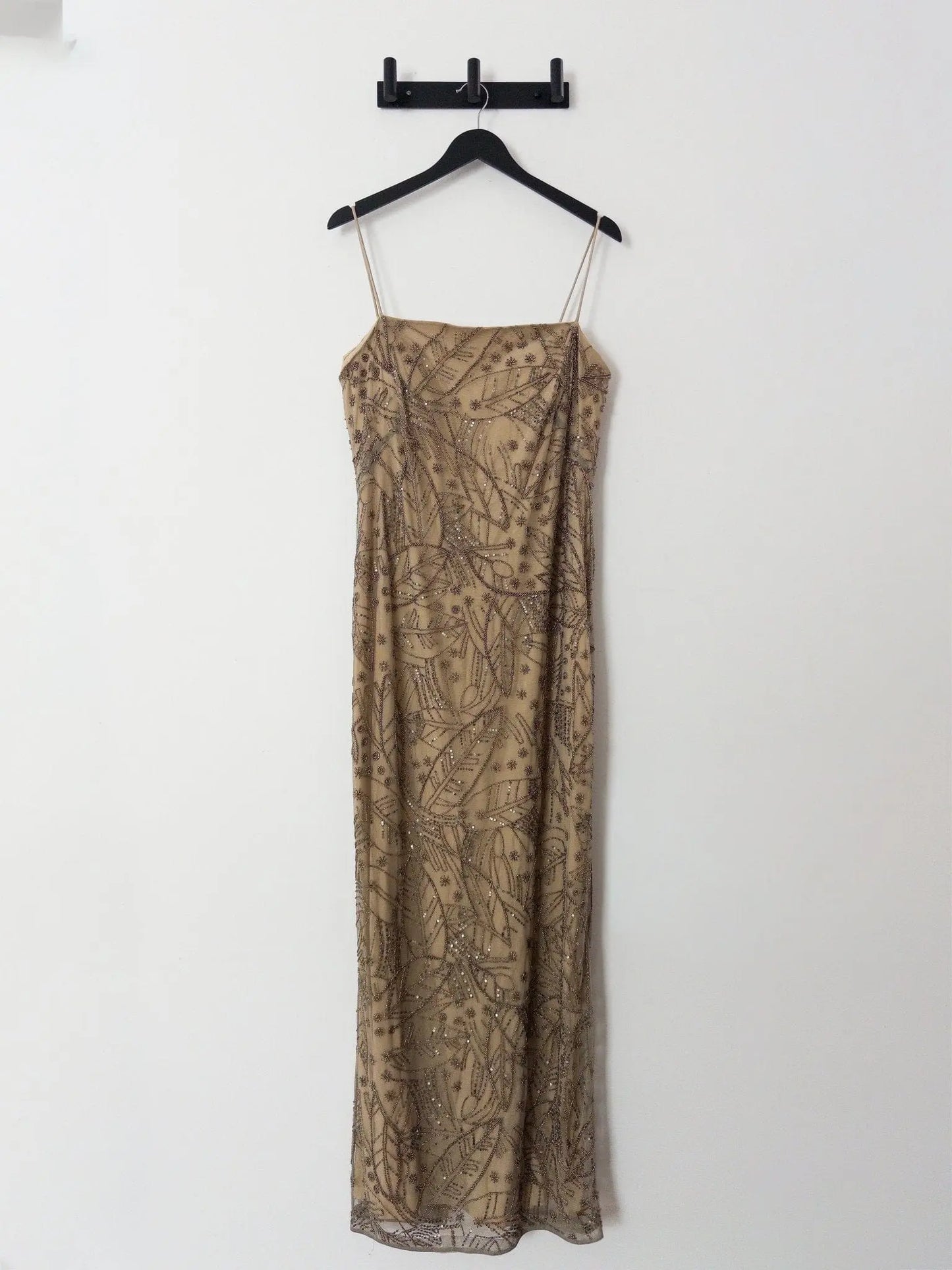 Palm-Frond-Motif Beaded Mesh Gown Lauren Ralph Lauren 