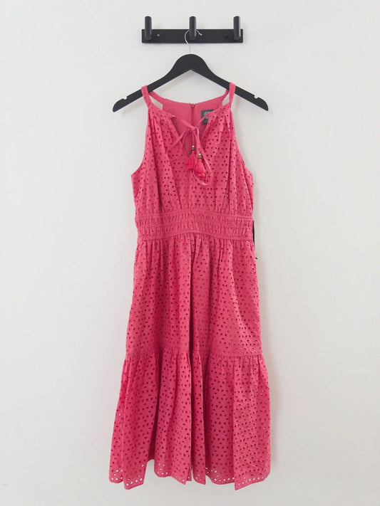 Petite Cotton Tie-Neck Sleeveless Tiered Dress - Layalita