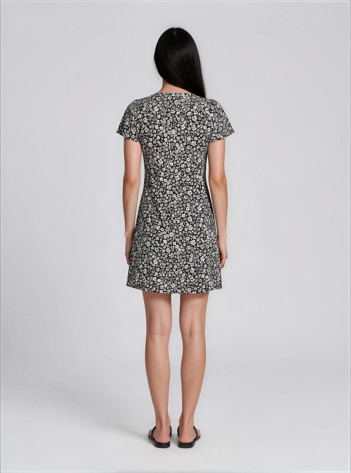Petite Floral-Print Mini Dress - Layalita