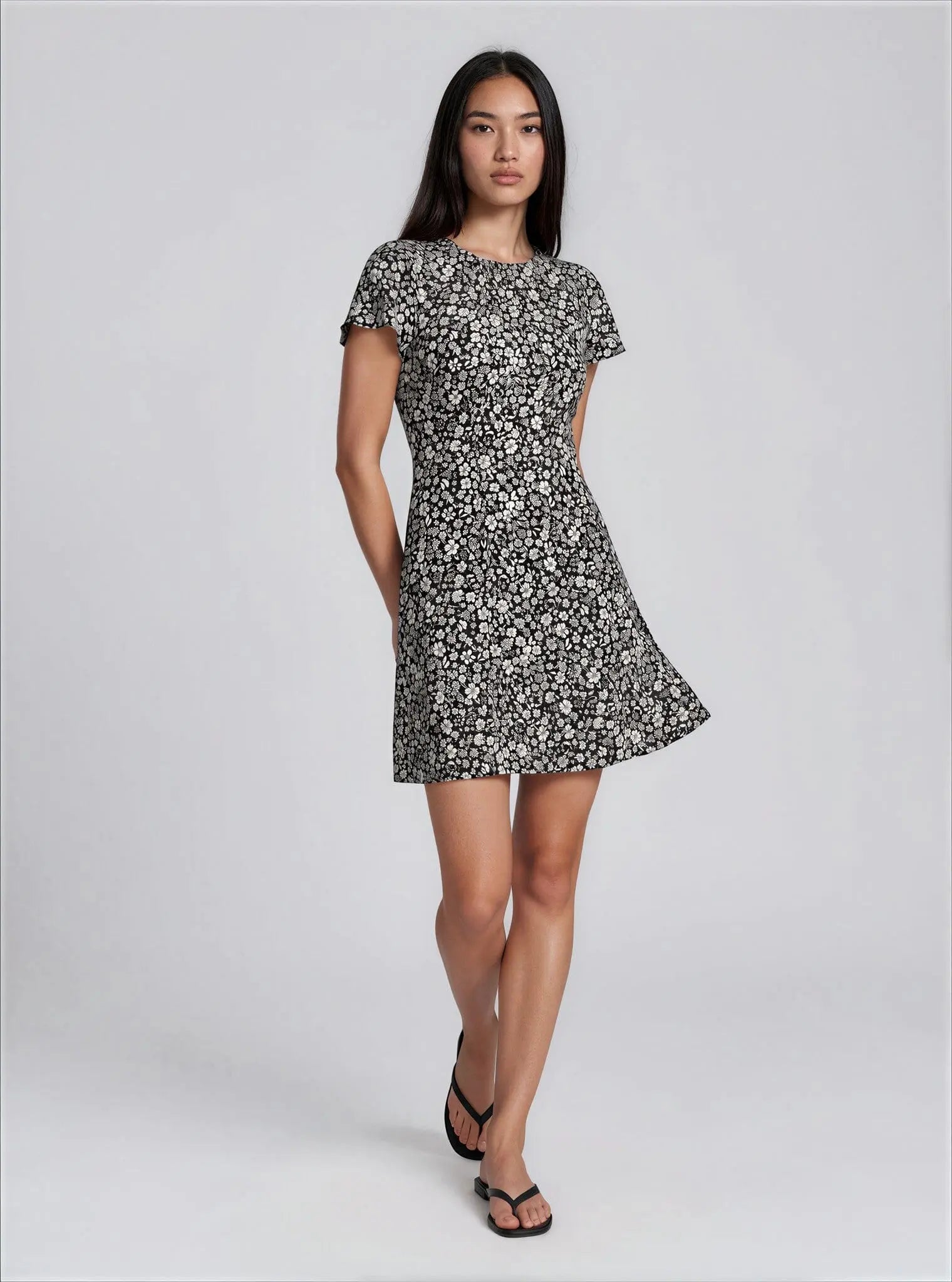 Petite Floral-Print Mini Dress - Layalita
