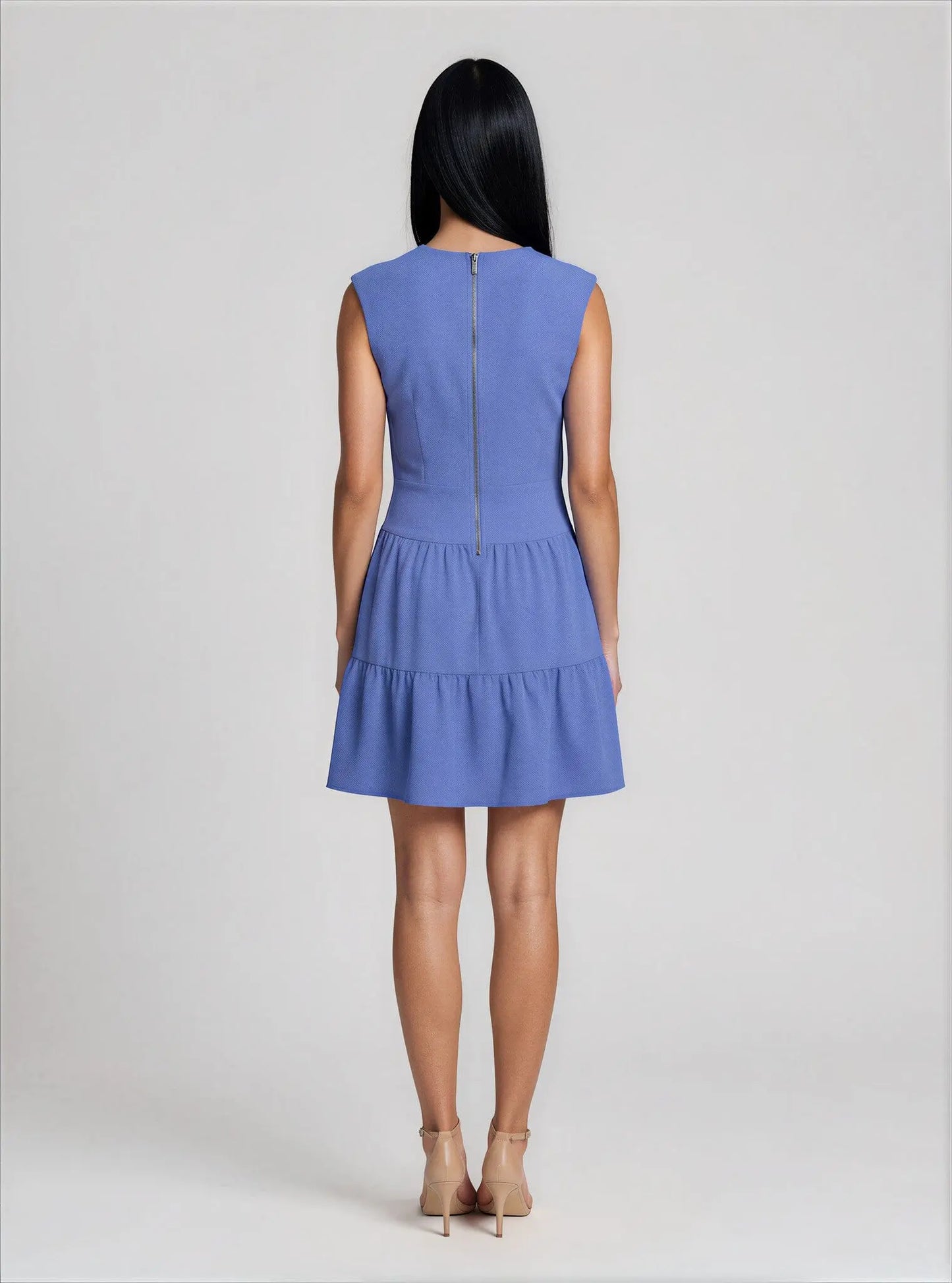 Petite Jacquard Twist-Front Tiered Dress - Layalita