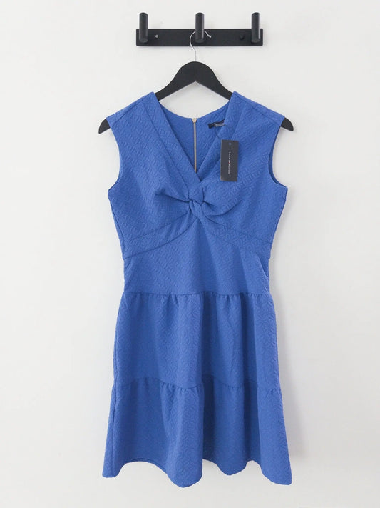 Petite Jacquard Twist-Front Tiered Dress - Layalita