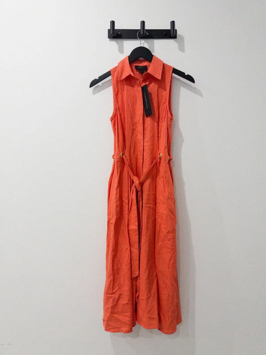 Petite Linen-Blend Shirt Dress Donna Karan New York 