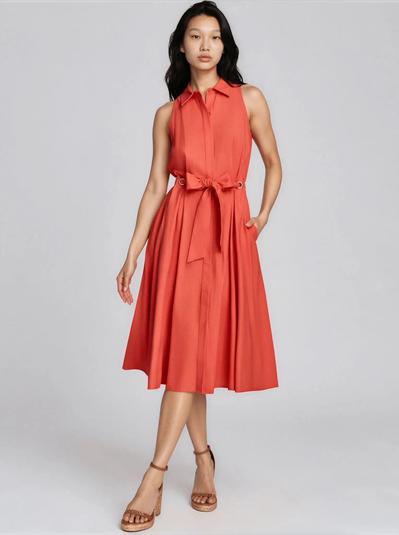 Petite Linen - Blend Shirt Dress - Layalita