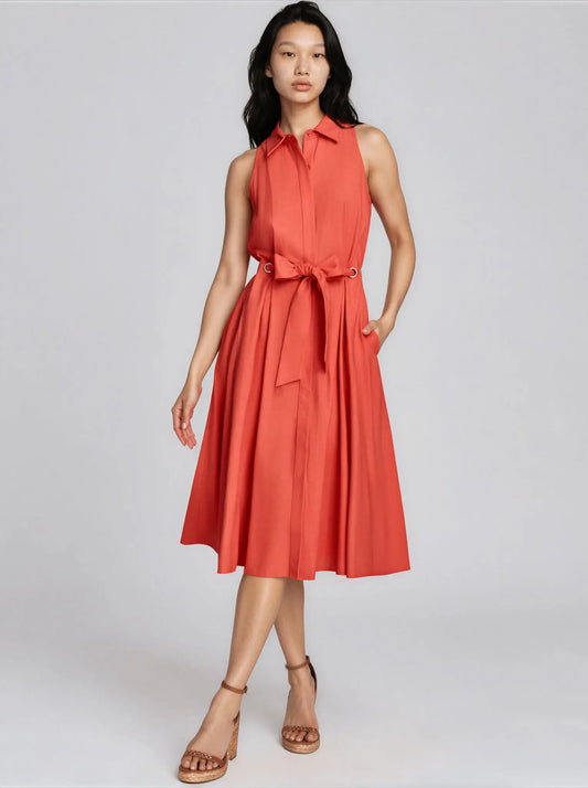 Petite Linen - Blend Shirt Dress - Layalita