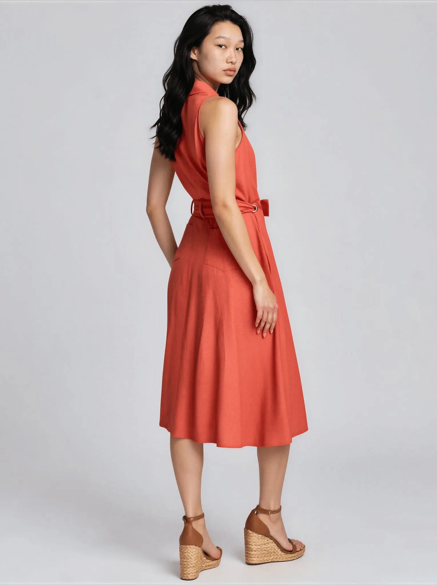 Petite Linen - Blend Shirt Dress - Layalita