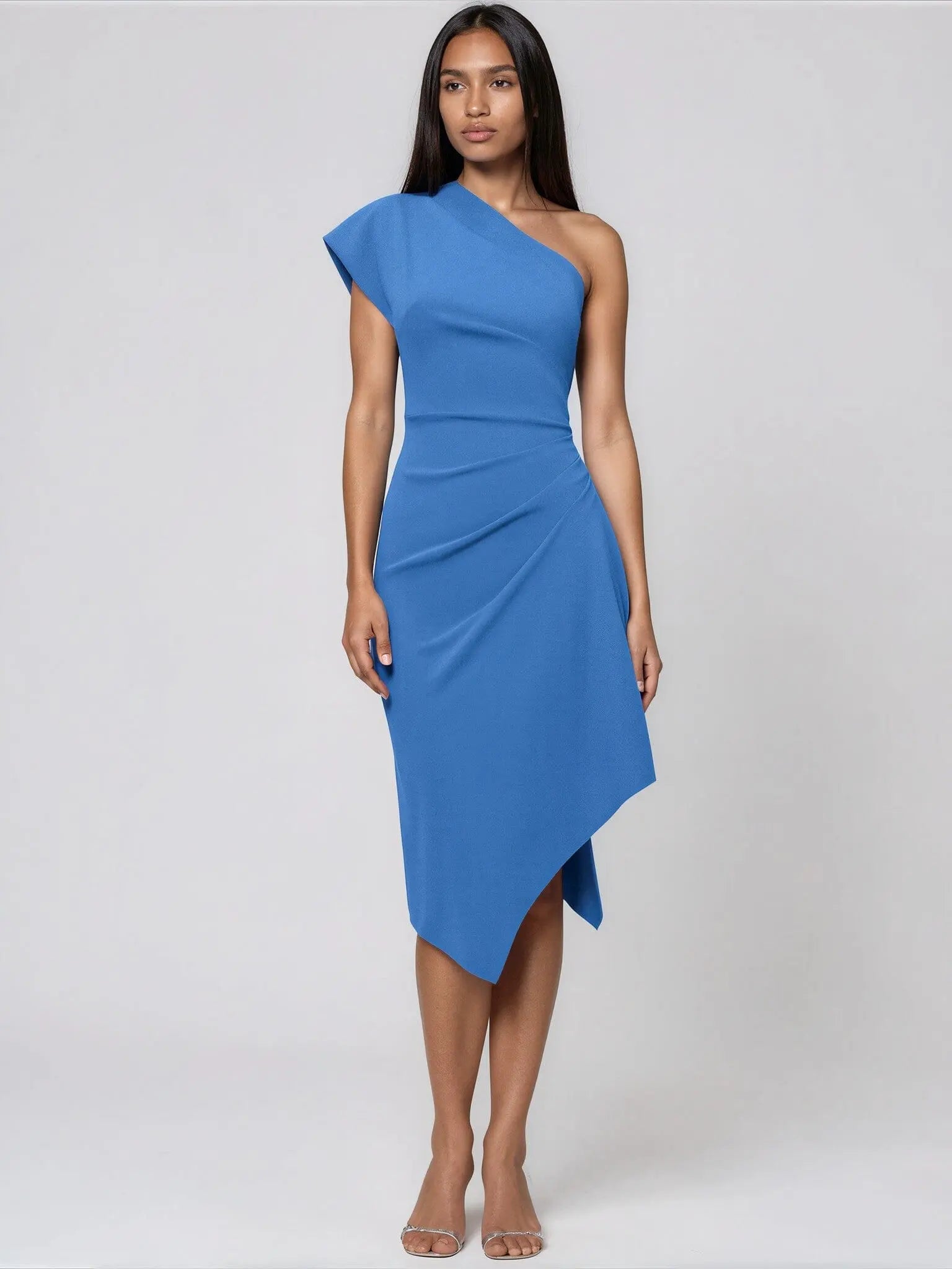 Petite One-Shoulder Midi Dress Betsy & Adam 