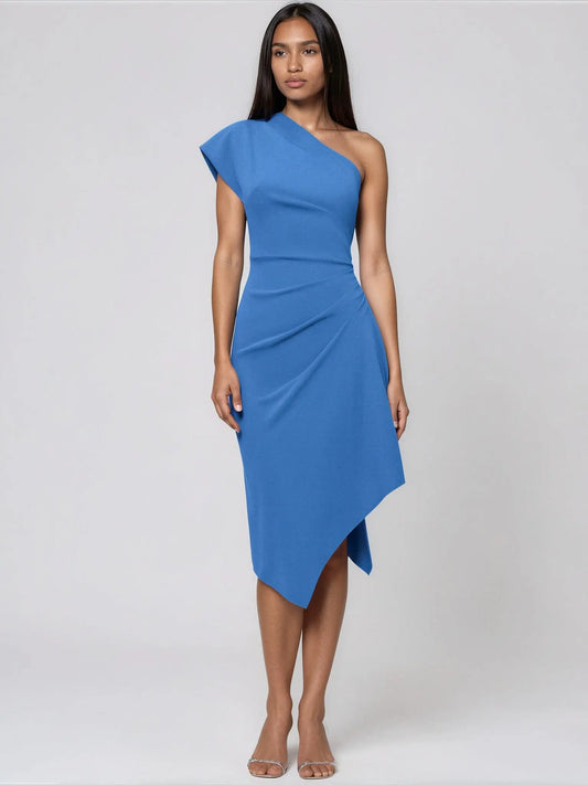 Petite One-Shoulder Midi Dress Betsy & Adam 