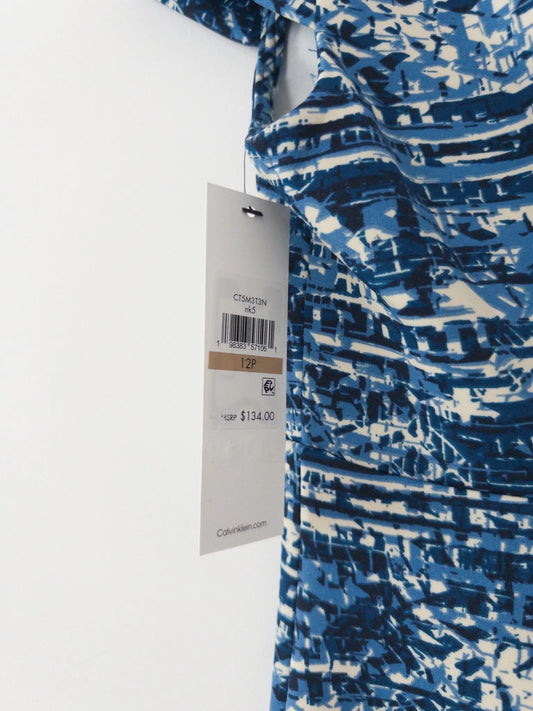 Petite Printed Short-Sleeve Scuba Sheath Dress - Layalita
